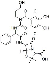 CAS 登录号：92773-66-5， 6-(2-(3-(2,5-二氯-3,4-二羟基苯甲酰基)-3-(3-羟基丙基)-1-脲基)-2-苯基乙酰氨基)青霉烷酸
