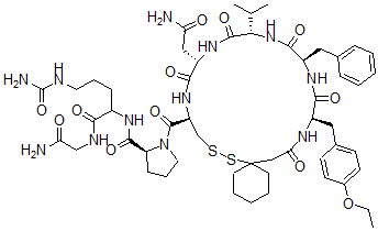CAS 登录号：92954-83-1， 1-(1-巯基环己乙酸)-2-(O-乙基-D-酪氨酸)-4-L-缬氨酸-8-(N5-(氨基甲酰基)-L-鸟氨酸)后叶加压素