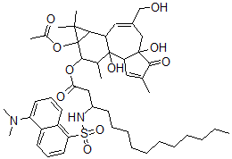 CAS 登录号：93240-40-5， O-(N-丹磺酰氨基-3-十四酰基)-12,O-乙酰基-13-佛波醇