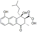 CAS 登录号：93361-67-2， (1S,2S,3S)-1,8-二羟基-3-甲基-1-(3-甲基丁基)-4-氧代-2,3-二氢蒽-2-过氧甲酸