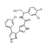 CAS#: 933786-58-4, N-[1-(3-Chloro-4-fluorophenyl)-2-hydroxyethyl]-4-[4-(3-chlorophenyl)-1H-pyrazol-5-yl]-1H-pyrrole-2-carboxamide