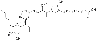 CAS#: 93522-10-2, (2E,4E,6E)-7-[3-hydroxy-5-[(4E,6E)-3-methoxy-4-methyl-8-[2-[2,4,5-trihydroxy-5-methyl-6-[(1E,3E)-penta-1,3-dienyl]oxan-2-yl]butanoylamino]octa-4,6-dien-2-yl]oxolan-2-yl]hepta-2,4,6-trienoic acid