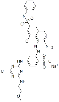 CAS 登录号：93776-59-1， 2-[[2-氨基-8-羟基-6-[(甲基苯胺基)磺酰基]-1-萘基]偶氮]-4-[[4-氯-6-[(2-甲氧基乙基)氨基]-1,3,5-三嗪-2-基]氨基]苯磺酸钠