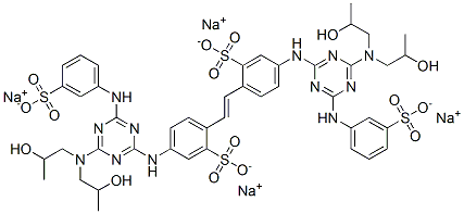 CAS#: 93778-03-1, 2,2'-(1,2-Ethenediyl)Bis[5-[[4-[Bis(2-Hydroxypropyl)Amino]-6-[(3-Sulfophenyl)Amino]-1,3,5-Triazin-2-Yl]Amino]-Benzenesulfonic Acid Tetrasodium Salt