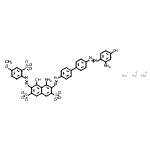 CAS#: 93803-38-4, Trisodium 4-amino-3-({4'-[(2-amino-4-hydroxyphenyl)diazenyl]-4-biphenylyl}diazenyl)-5-hydroxy-6-[(4-methoxy-2-sulfonatophenyl)diazenyl]-2,7-naphthalenedisulfonate