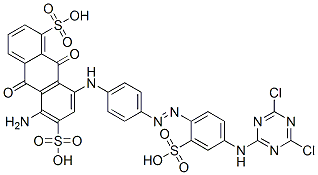 CAS#: 93858-27-6, 5-Amino-8-[[4-[[4-[(4,6-Dichloro-1,3,5-Triazin-2-Yl)Amino]-2-Sulphophenyl]Azo]Phenyl]Amino]-9,10-Dihydro-9,10-Dioxoanthracene-1,6-Disulphonic Acid