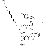 CAS#: 93882-03-2, Sodium 3-{[1-hydroxy-4-({4-[2-(4-hydroxyphenyl)-2-propanyl]-2-(methoxycarbonyl)phenyl}diazenyl)-2-naphthoyl]amino}-4-[methyl(octadecyl)amino]benzenesulfonate