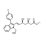 CAS 登录号：93936-64-2， 钠(3R,5S,6E)-7-[1-乙基-3-(4-氟苯基)-1H-吲哚-2-基]-3,5-二羟基-6-庚烯酸酯