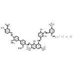 CAS#: 93964-62-6, Sodium hydrogen 5-[(4'-{[8-({2,4-dihydroxy-3-[(2-methoxy-5-sulfonatophenyl)diazenyl]phenyl}diazenyl)-1-hydroxy-3,6-disulfonato-2-naphthyl]diazenyl}-3,3'-dimethoxy-4-biphenylyl)diazenyl]-2-hydroxybenzoate (3:1:1)