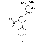 CAS 登录号：939757-97-8， (3S,4R)-4-(4-溴苯基)-1-{[(2-甲基-2-丙基)氧基]羰基}-3-吡咯烷羧酸