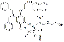 CAS 登录号：94022-14-7， 2-氯-4-(二苄基氨基)-5-(2-羟基乙氧基)偶氮苯草酸盐
