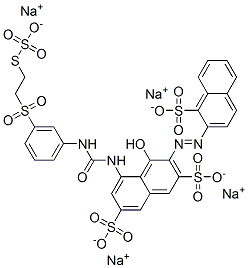 CAS 登录号：94109-43-0， 4-羟基-3-[(1-磺酸基-2-萘基)偶氮]-5-[[[[3-[[2-(磺酸基硫代)乙基]磺酰基]苯基]氨基]羰基]氨基]萘-2,7-二磺酸四钠