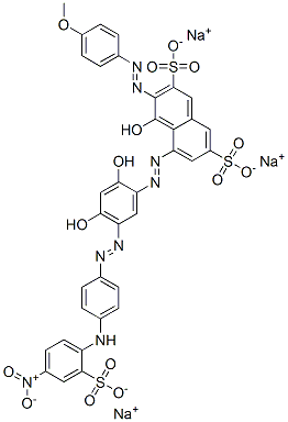 CAS#: 94135-86-1, Trisodium 5-[[2,4-Dihydroxy-5-[[4-[(4-Nitro-2-Sulphonatophenyl)Amino]Phenyl]Azo]Phenyl]Azo]-4-Hydroxy-3-[(4-Methoxyphenyl)Azo]Naphthalene-2,7-Disulphonate