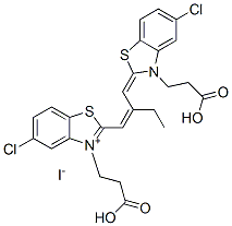 CAS#: 94158-25-5, 3-(2-Carboxyethyl)-2-[2-[[3-(2-Carboxyethyl)-5-Chloro-3H-Benzothiazol-2-Ylidene]Methyl]But-1-Enyl]-5-Chlorobenzothiazolium Iodide