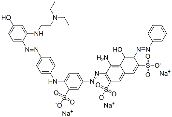 CAS 登录号：94159-50-9， 4-氨基-3-[[4-[[4-[[2-[[2-(二乙基氨基)乙基]氨基]-4-羟基苯基]偶氮]苯基]氨基]-3-磺酸基苯基]偶氮]-5-羟基-6-(苯基偶氮)萘-2,7-二磺酸三钠