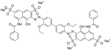 CAS#: 94200-17-6, Tetrasodium 3,3-((3,3-Diethoxy(1,1-Biphenyl)-4,4-Diyl)Bis(Azo))Bis(5-(Benzoylamino)-4-Hydroxynaphthalene-2,7-Disulphonate)