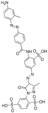CAS#: 94200-34-7, 2-[4-[[4-[[4-[(4-Amino-o-Tolyl)Azo]Benzoyl]Amino]-3-Sulphophenyl]Azo]-4,5-Dihydro-3-Methyl-5-Oxo-1H-Pyrazol-1-Yl]Benzene-1,4-Disulphonic Acid