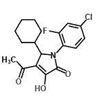 CAS#: 942222-78-8, 4-Acetyl-1-(4-chloro-2-fluorophenyl)-5-cyclohexyl-3-hydroxy-1,5-dihydro-2H-pyrrol-2-one