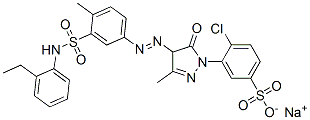 CAS#: 94278-14-5, Sodium 4-Chloro-3-[4-[[3-[[(2-Ethylphenyl)Amino]Sulphonyl]-P-Tolyl]Azo]-4,5-Dihydro-3-Methyl-5-Oxo-1H-Pyrazol-1-Yl]Benzenesulphonate