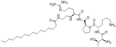 CAS 登录号：94359-48-5， N-(苏氨酰-赖氨酰-脯氨酰-精氨酰)-N'-棕榈酰乙二胺