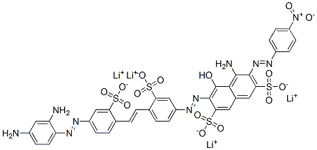 CAS#: 94386-25-1, Tetralithium 4-Amino-6-[[4-[2-[4-[(2,4-Diaminophenyl)Azo]-2-Sulphonatophenyl]Vinyl]-3-Sulphonatophenyl]Azo]-5-Hydroxy-3-[(4-Nitrophenyl)Azo]Naphthalene-2,7-Disulphonate