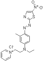 CAS 登录号：94442-15-6， N-乙基-3-甲基-4-(5-硝基噻唑-2-基)偶氮-N-(2-吡啶-1-鎓-1-基乙基)苯胺氯化物