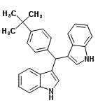 CAS#: 94944-80-6, 3,3'-{[4-(2-Methyl-2-propanyl)phenyl]methylene}bis(1H-indole)