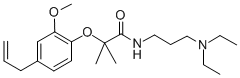 CAS 登录号：95001-13-1， 2-(4-烯丙基-2-甲氧基苯氧基)-N-(3-(二乙基氨基)丙基)-2-甲基丙酰胺