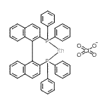 CAS 登录号：95156-21-1， 二((R)-2,2'-二(二苯基膦基)-1,1'-联萘基)铑(I)高氯酸盐