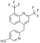 CAS 登录号：955315-33-0， 6-{[2,8-二(三氟甲基)-4-喹啉基]甲基}-3-吡啶醇