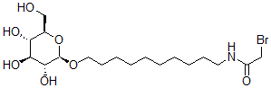 CAS 登录号：96409-11-9， 10-N-(溴乙酰基)氨基-1-癸基吡喃葡萄糖苷