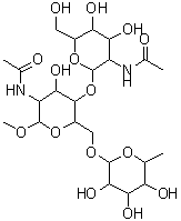 CAS 登录号：97242-84-7， 甲基 2-乙酰氨基-2-脱氧己糖吡喃糖苷-(1->4)-[6-脱氧己糖吡喃糖苷-(1->6)]-2-乙酰氨基-2-脱氧吡喃己糖苷