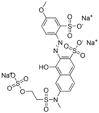CAS#: 97692-54-1, Trisodium 4-Hydroxy-3-[(4-Methoxy-2-Sulphonatophenyl)Azo]-6-[Methyl[[2-(Sulphonatooxy)Ethyl]Sulphonyl]Amino]Naphthalene-2-Sulphonate