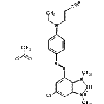 CAS 登录号：97765-53-2， 3-[[4-[(6-氯-1,3-二甲基-2H-苯并三唑-1-鎓-4-基)偶氮]苯基]-乙基-氨基]丙腈乙酸酯