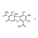 CAS 登录号：97889-91-3， 钠2,6-二乙酰基-1,7,9-三羟基-8,9b-二甲基-二苯并呋喃-3-酮