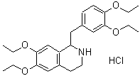 CAS#: 985-11-5, 1-(3,4-Diethoxybenzyl)-6,7-diethoxy-1,2,3,4-tetrahydroisoquinoline hydrochloride (1:1)