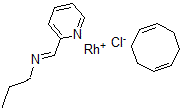 CAS#: 98716-31-5, ((1,2,5,6-Eta)-1,5-cyclooctadiene)(N-(2-pyridinylmethylene)-2-propanamine-N,N')rhodium(1+) chloride