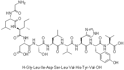 CAS 登录号：1000283-37-3, 甘氨酰-L-亮氨酰-L-异亮氨酰-L-alpha-天冬氨酰-L-丝氨酰-L-亮氨酰-L-缬氨酰-L-组氨酰-L-酪氨酰-L-缬氨酸
