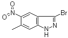 structure of CAS# 1000343-58-7, 3-溴-6-甲基-5-硝基-1H-吲唑