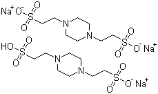 PIPES sesquisodium salt molecular structure (CAS 100037-69-2)