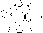 structure of CAS# 1000393-36-1, 1,2-二((2S,5S)-2,5-二异丙基磷杂环戊烷基)苯(环辛二烯)铑(I)四氟硼酸盐