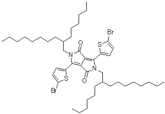 structure of CAS# 1000623-98-2, 3,6-二(5-溴-2-噻吩基)-2,5-二(2-己基癸基)-2,5-二氢吡咯并[3,4-c]吡咯-1,4-二酮