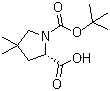 CAS # 1001353-87-2, (2S)-4,4-Dimethyl-1,2-pyrrolidinedicarboxylic acid 1-tert-butyl ester