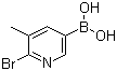 structure of CAS# 1003043-34-2, 2-溴-3-甲基吡啶-5-硼酸