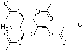 structure of CAS# 10034-20-5, 1,3,4,6-四-O-乙酰基-beta-D-葡萄糖胺盐酸盐