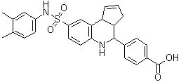 structure of CAS# 1005264-47-0, 4-{8-[(3,4-二甲基苯基)氨基磺酰基]-3a,4,5,9b-四氢-3H-环戊二烯并[c]喹啉-4-基}苯甲酸