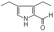 CAS # 1006-26-4, 3,4-Diethylpyrrole-2-carbaldehyde, 3,4-Diethyl-2-formylpyrrole, 2-Formyl-3,4-diethylpyrrole, 3,4-Diethylpyrrole-2-carboxaldehyde, NSC 620163