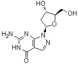 CAS # 100644-70-0, 6-Amino-1-(2-deoxy-beta-D-erythro-pentofuranosyl)-1,5-dihydro-4H-pyrazolo[3,4-d]pyrimidin-4-one, Super G