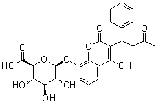 CAS # 1007224-60-3, 8-Hydroxywarfarin beta-D-glucuronide, 4-Hydroxy-2-oxo-3-(3-oxo-1-phenylbutyl)-2H-1-benzopyran-8-yl beta-D-glucopyranosiduronic acid