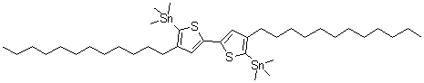 1,1'-(4,4'-Didodecyl[2,2'-bithiophene]-5,5'-diyl)bis[1,1,1-trimethylstannane] molecular structure (CAS 1007347-63-8)